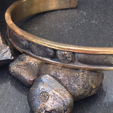 Bronze Channel Set Stone Cuff Bracelet