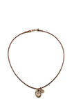 Rivited - Bronze beach stone necklace on leather cord... Our first & best selling!