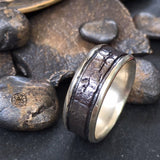 Stoned Band, Silver Ring, Beach Rock Ring